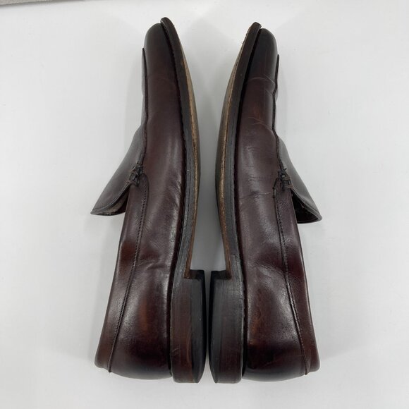 Allen Edmonds Steen Dark Brown Slip On Split Toe Loafers Dress Shoes - Picture 9 of 15